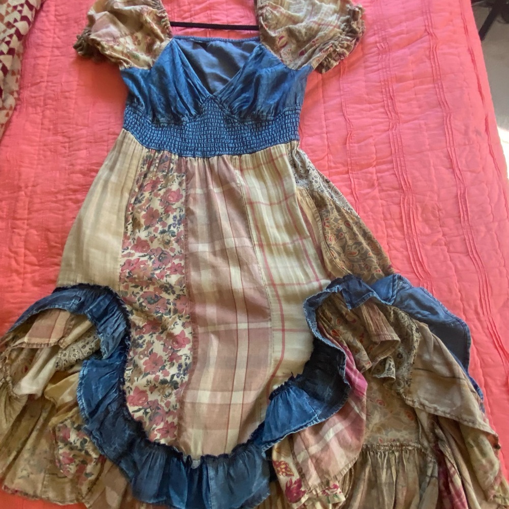 Floral Patchwork Boho Dress